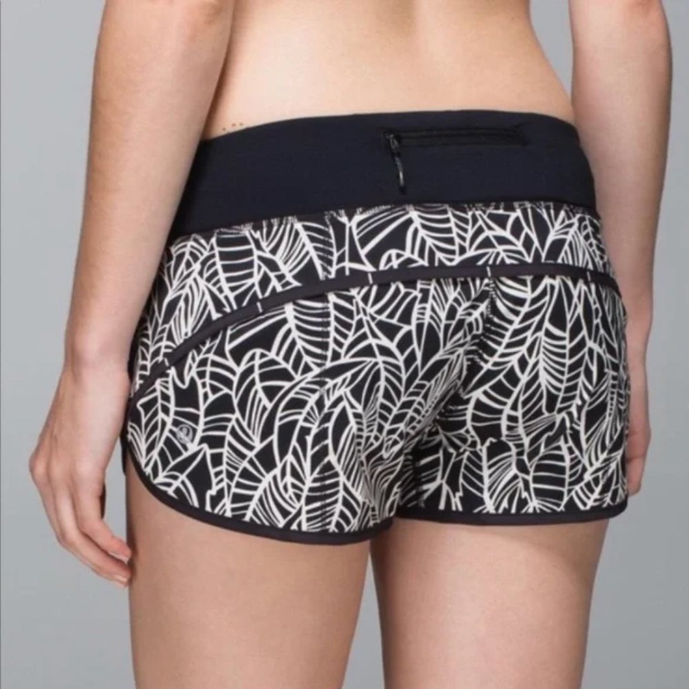 LULULEMON Pretty Palm Black Angel Wing / Black Run: Speed Short
